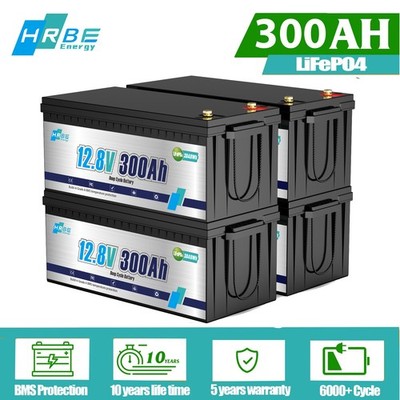 12V 300Ah LiFePO4 Akku Lithium Batterie 24V 36V 48V 600A für Solar Wohnmobil RV