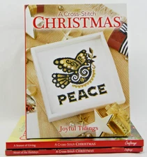 LOT OF THREE (3) CRAFTWAYS CROSS-STITCH CHRISTMAS HOLIDAY BOOKS - LN