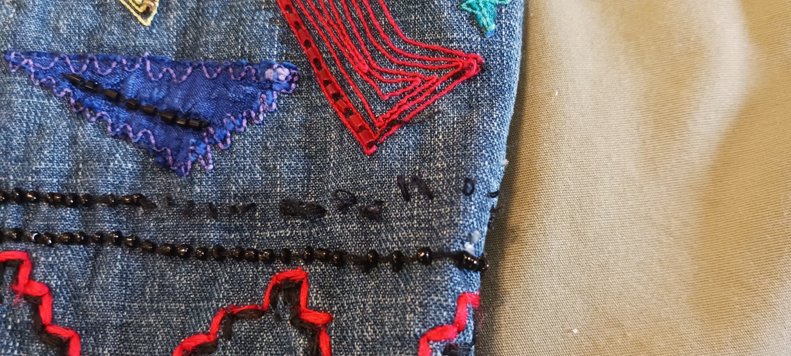 Chico's Design High Waisted Patchwork Embroidery … - image 16