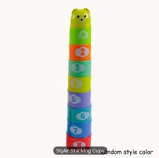 Stacking Cups Game Letters Numbers Boys Girls Colorful Gifts Educational Ages 1 