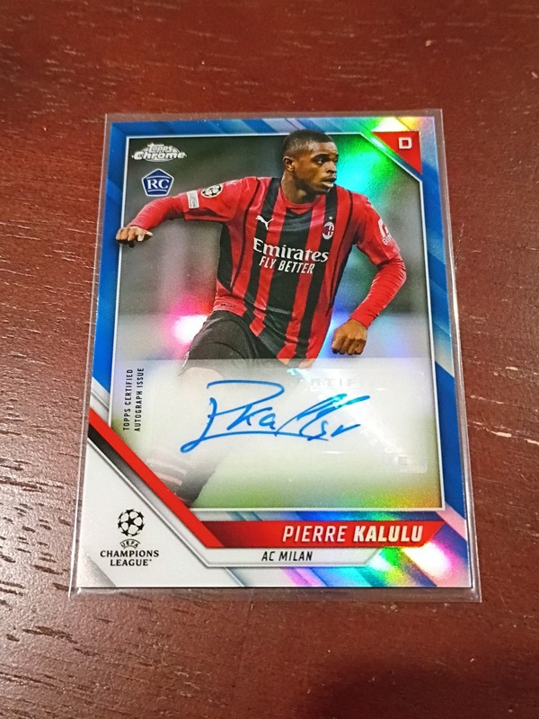 Pierre Kalulu Rookie Auto Blue /150 Topps 2021-22 Chrome UEFA Champions League