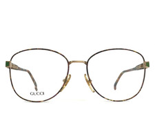 Vintage Gucci Eyeglasses Frames GG2366 LT8 Brown Green Gold Horsebit 53-16-130