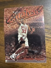 Scottie Pippen 1997-98 Topps Finest Catalyst #1 w/coating; Bulls NM-MT