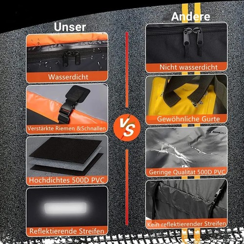 566L Auto Dachbox Faltbare Wasserdicht Dachtasche Gepäckbox mit Antirutschmatte - Bild 5 von 10