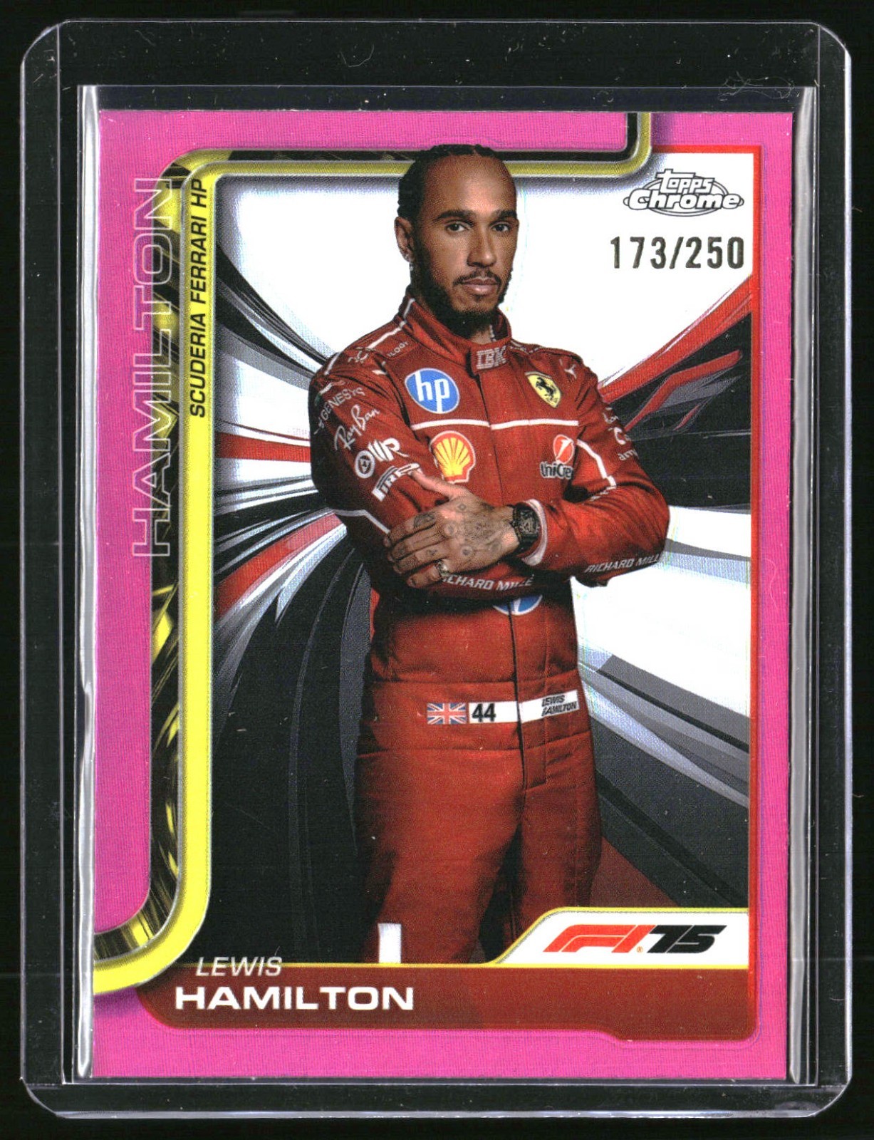 2025 Topps Chrome Formula 1 F1 Lewis Hamilton Portrait Pink Refractor 173/250 #4
