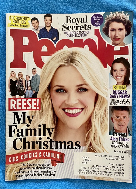 People Magazine January 2,,2017 Reese Witherspoon Cover, Royal Secrets, Duggars