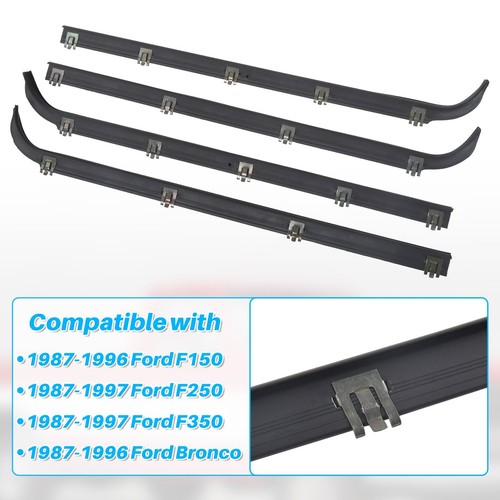 Door Window Seal Belt Weatherstrip 4 Piece Set For 1987-1997 Ford F150 F250 F350 - Picture 9 of 16