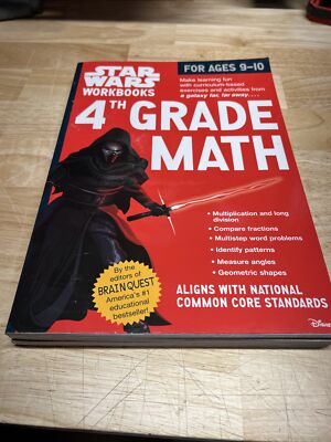 Star Wars Workbook: 4th Grade Math [Star Wars Workbooks] by Workman Publishing ,