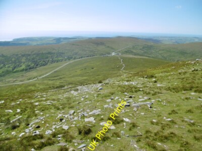 Photo 6x4 Snaefell, track Baldhoon From the summit down to Bungalow, in t c2015