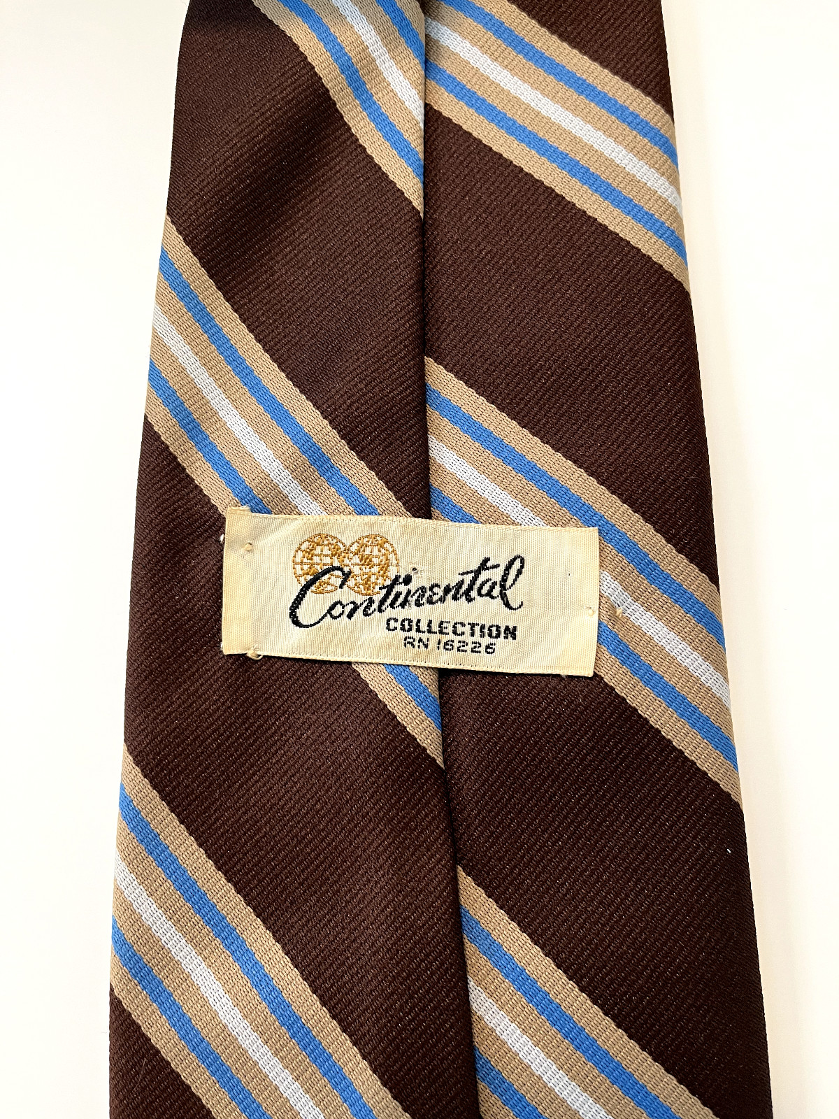 70s Polyester Brown Striped Tie - image 2