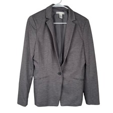 H M Women  s Gray Blazer 12 One Button