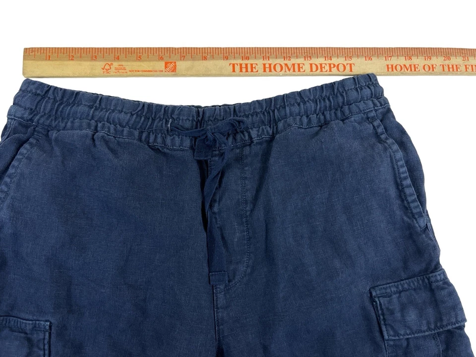 Joes Jeans Men Blue Cargo Flat Front 100% Linen Shorts Sz M - Image 4 of 4