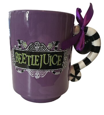 Beetlejuice Mug Halloween Cup Purple Movie NWT