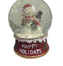 Christmas Snowman Happy Holidays Snow Water Globe 5" Glitter Sparkle Decoration
