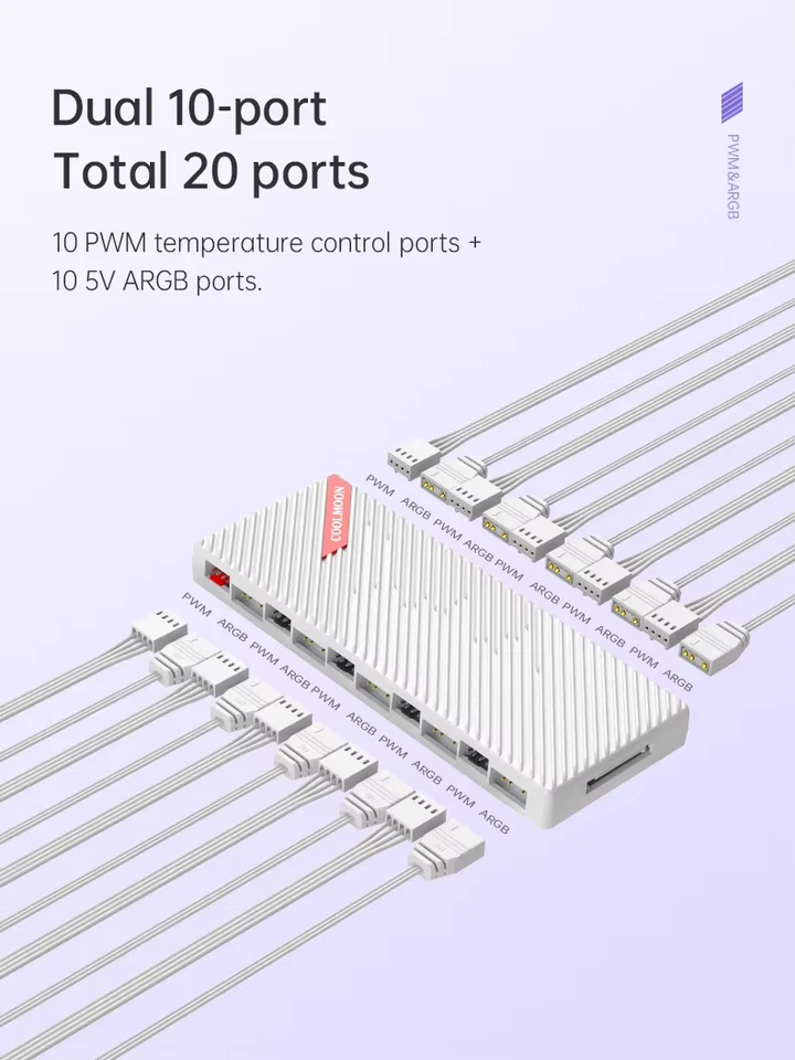 10 ARGB Strip Fan Controller Hub Splitter for Desktop Computer PC AURA SYNC - Image 2 of 4