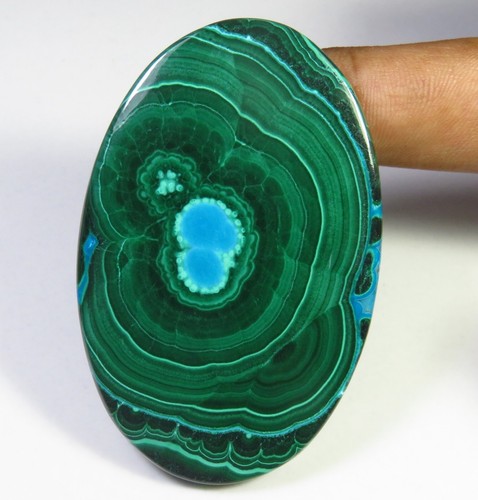 Natural Chrysocolla Malachite Gemstone 184 Cts Plain Oval Cabochon 61x39 mm F-96 - Picture 8 of 9