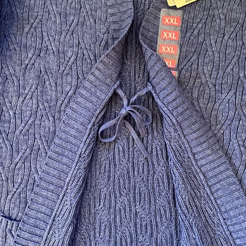NWT Leo & Nicole Cableknit Tunic Cardigan Sweater Inside Tie, Size XXL - Picture 10 of 11