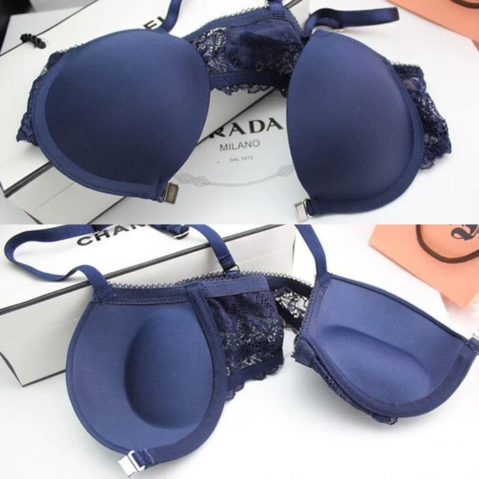 Sexy Conjunto de Sujetador Push Up Suave Belleza Cierre Frontal Lencería Íntimo Sin Costuras Foto 4 de 4