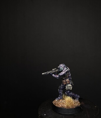 Unit 9 Black Stone Commando Striker Miniature || Cyberpunk || 32mm Figure