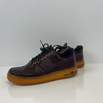 Nike Air Force Low Shoes Deep Burgundy Gum Mens Size