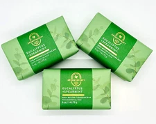 3 Bath & Body Works EUCALYPTUS + SPEARMINT Shea Butter Cleansing Bar Soap 5 oz