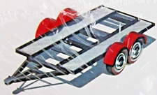 Car Tandem Axle  Trailer  Style With TOW VEHICLE HITCH & CHAIN 1/25 W/WALL TIRE