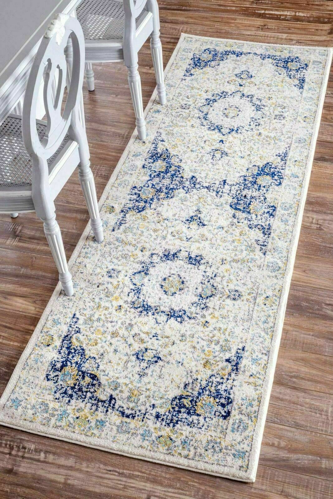 nuLOOM Traditional Oriental Vintage Style Area Rug in Blue and White eBay