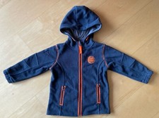 Topolino Fleece-Jacke Star mit Kapuze grau-orange Gr. 104, gebraucht
