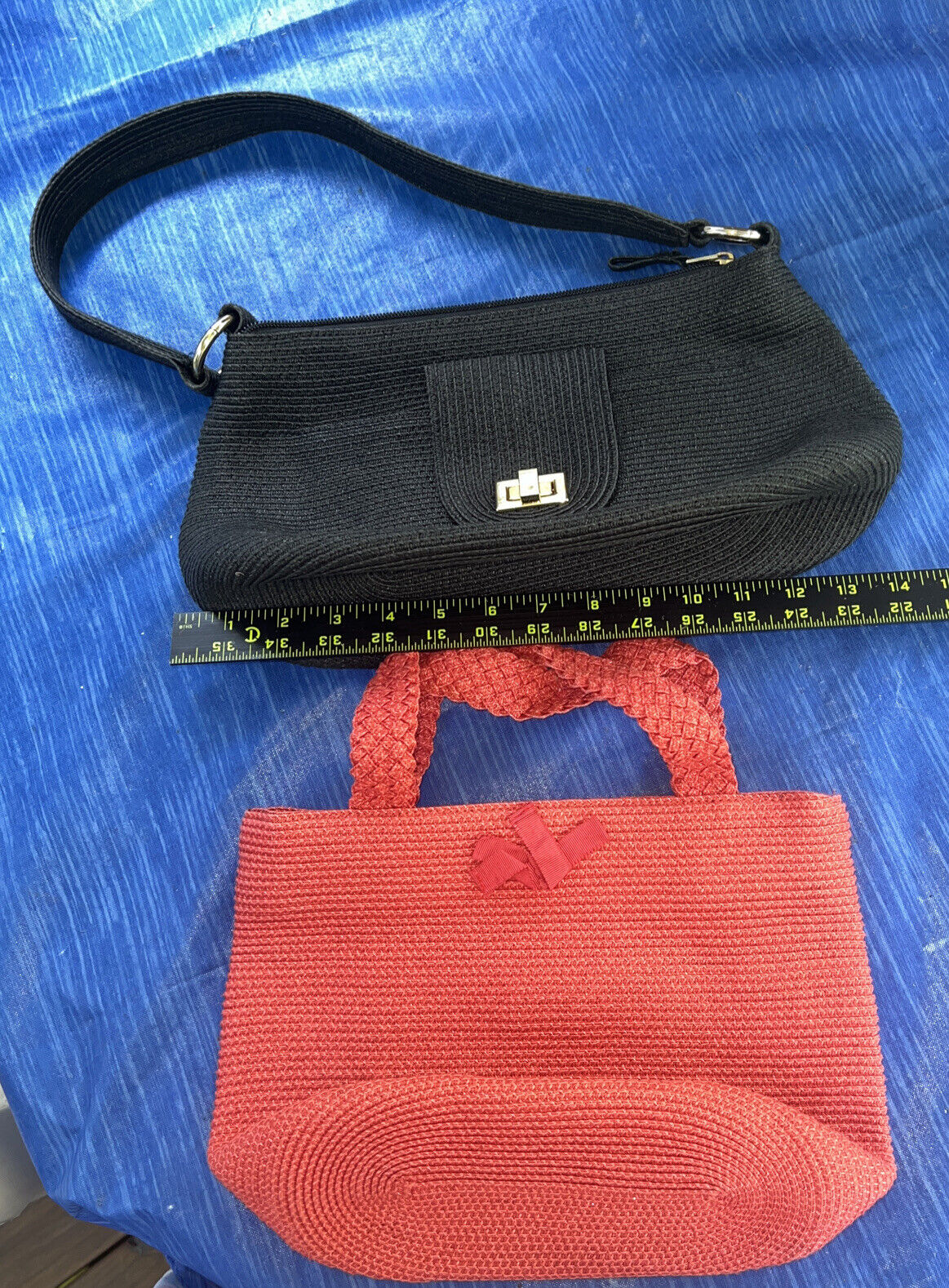 Talbot’s Woven Handbags Lot Of 2 Zippered Black, … - image 1