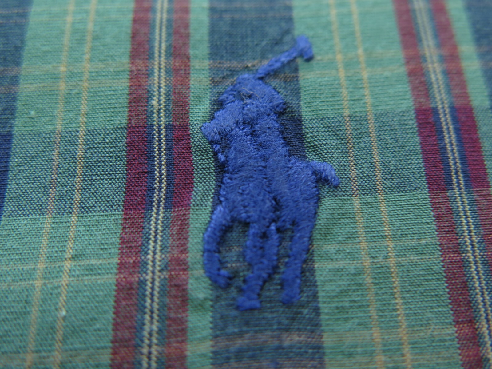 Polo Ralph Lauren uomo verde quadri quadri blu pony vestibilità classica camicia casual XL