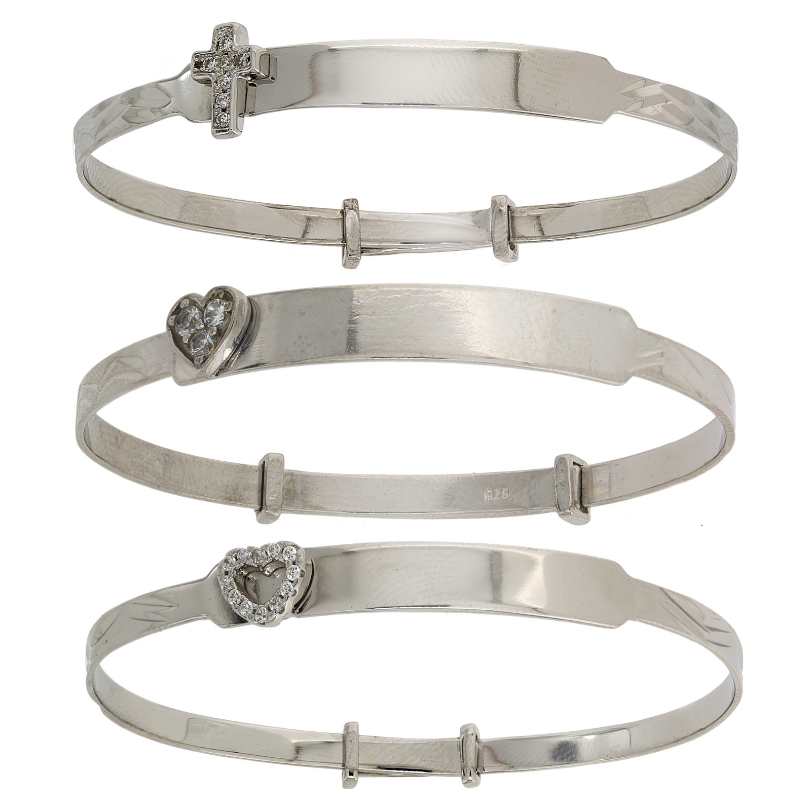 silver christening bracelet engraved