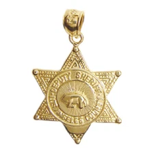 New 14k Gold LA County Deputy Sheriff Badge Pendant