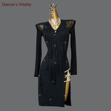 Latin Dance Performance Dress Long Sleeves Chacha Rumba Dance Competitoin Dresse
