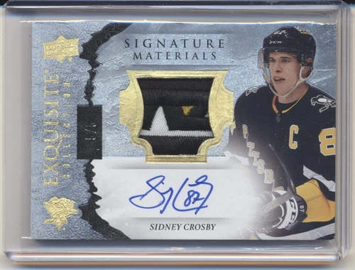 Sidney Crosby 2021-22 Upper Deck Exquisite Collection ESM-SC 5/5 Patch Auto