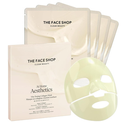 Vita-Toning Vegan Collagen Face Mask, Korean Glass Skin Essential, Hydrogel Mask