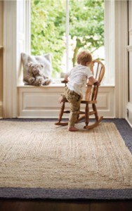 Herkunft Jute Grenzen Teppich Grau Hand Geflochten Aus