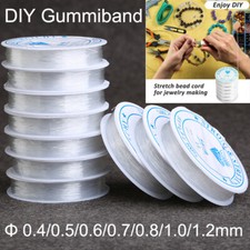 7 Rollen SET Elastisch Gummiband Schmuck Faden Schnur DIY Armbänder Basteln Band