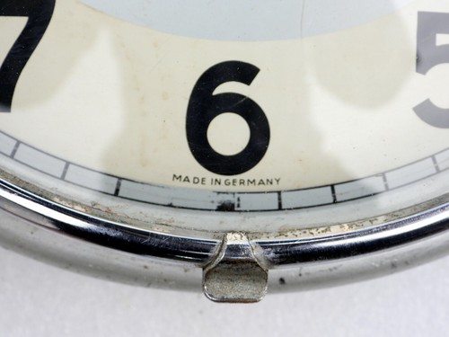 VINTAGE LARGE 9'' GERMANY MAUTHE FRONT DOOR WINDING KEY MECHANICAL WALL CLOCK - Picture 3 of 6