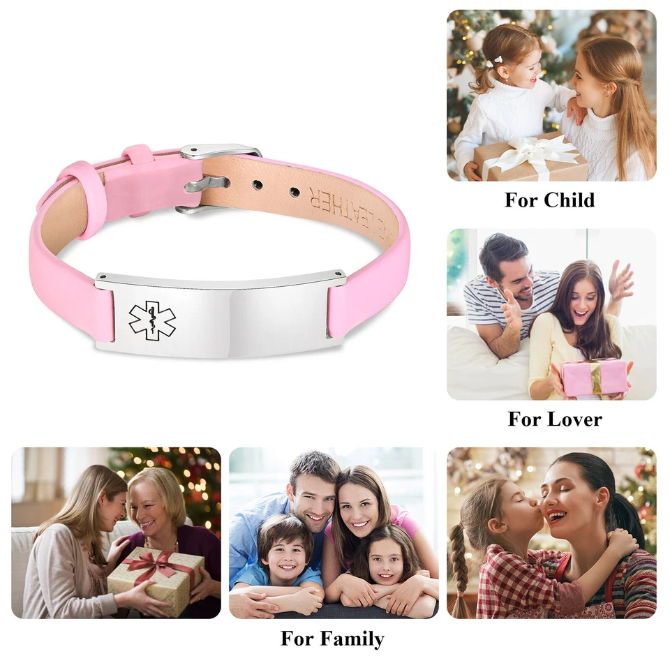 Brazalete brazalete de identificación de alerta médica personalizado VNOX Foto 4 de 4