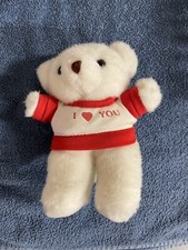I HEART YOU Teddy Bear Plush Unipak, 1990 Vintage 6" Love