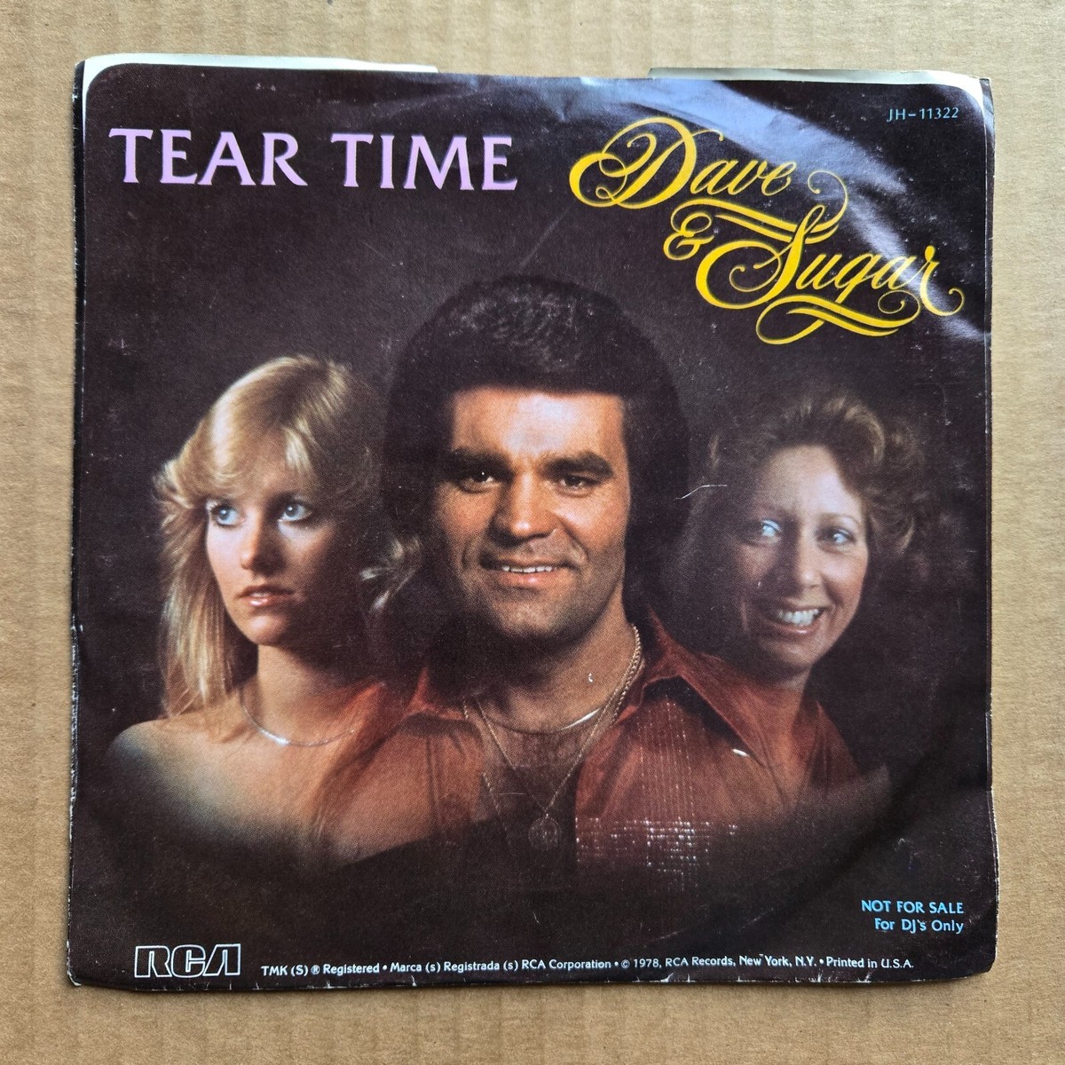 DAVE & SUGAR Tear Time COUNTRY DJ PROMO RCA 45 7