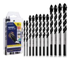 12-PCS Masonry Drill Bit Set & Concrete Drill...