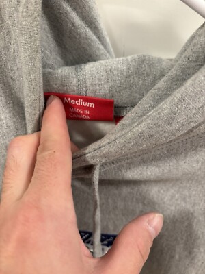 New Supreme Bandana Box Logo Hooded Sweatshirt Heather Grey Size M