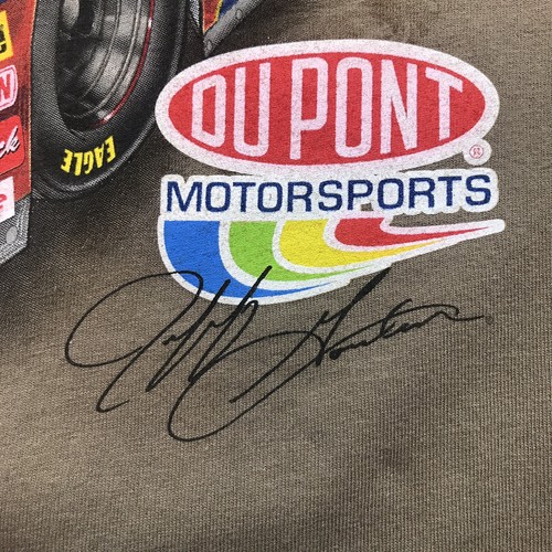 Vtg NASCAR Jeff Gordon L Men 2001 Shade Of Victory Graphic Shirt Tan Monte Carlo - Picture 5 of 10