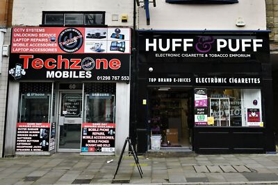 Photo 6x4 Buxton Spring Gardens: Techzone Mobiles and Huff & Puff  c2021