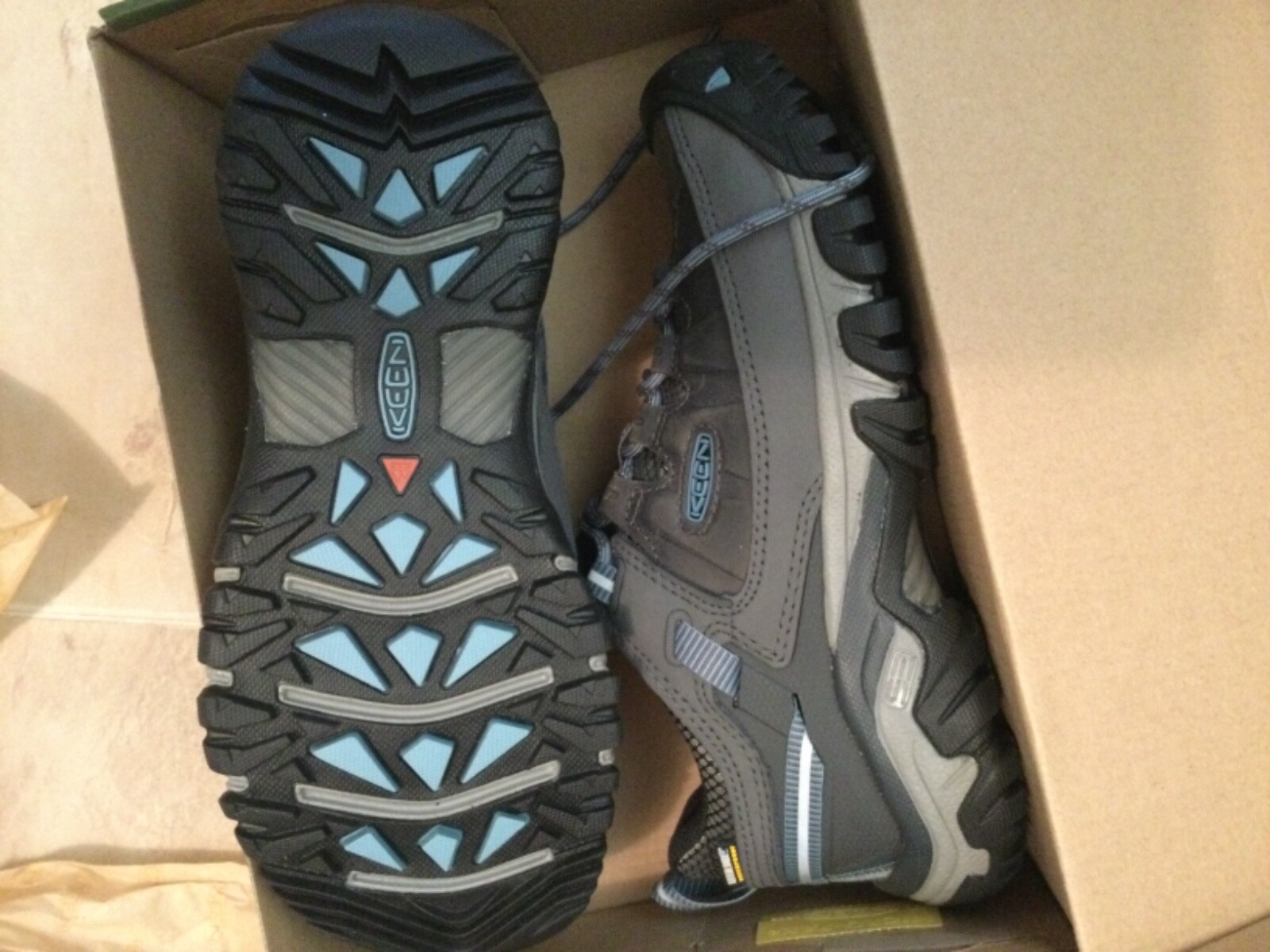 Nuove scarpe da donna blu fumo Keen Targhee III $155 WP GRIGIE MAGNETE FUMO TAGLIA 6 5