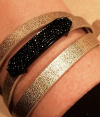 NEW ORIGAMI owl black pave slider BS1002 New For leather bracelets Jewelry Gift
