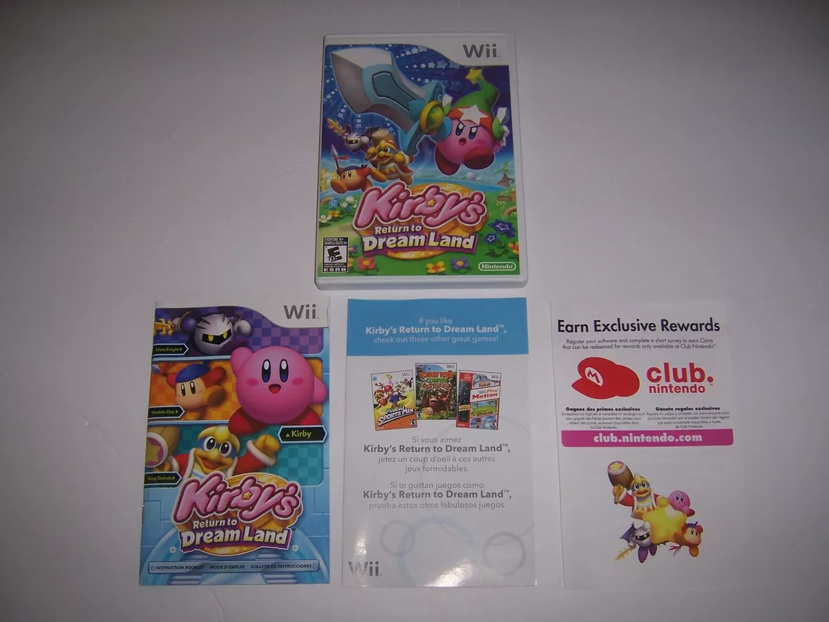 Original Box Case Kirby's Return to Dream Land w/ Manual & Inserts Nintendo  Wii