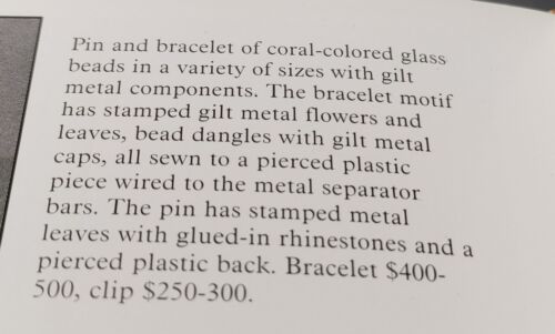 Miriam Haskell Early Frank Hess Era Coral Bead Memory Wire Bracelet Book Piece - Picture 7 of 7