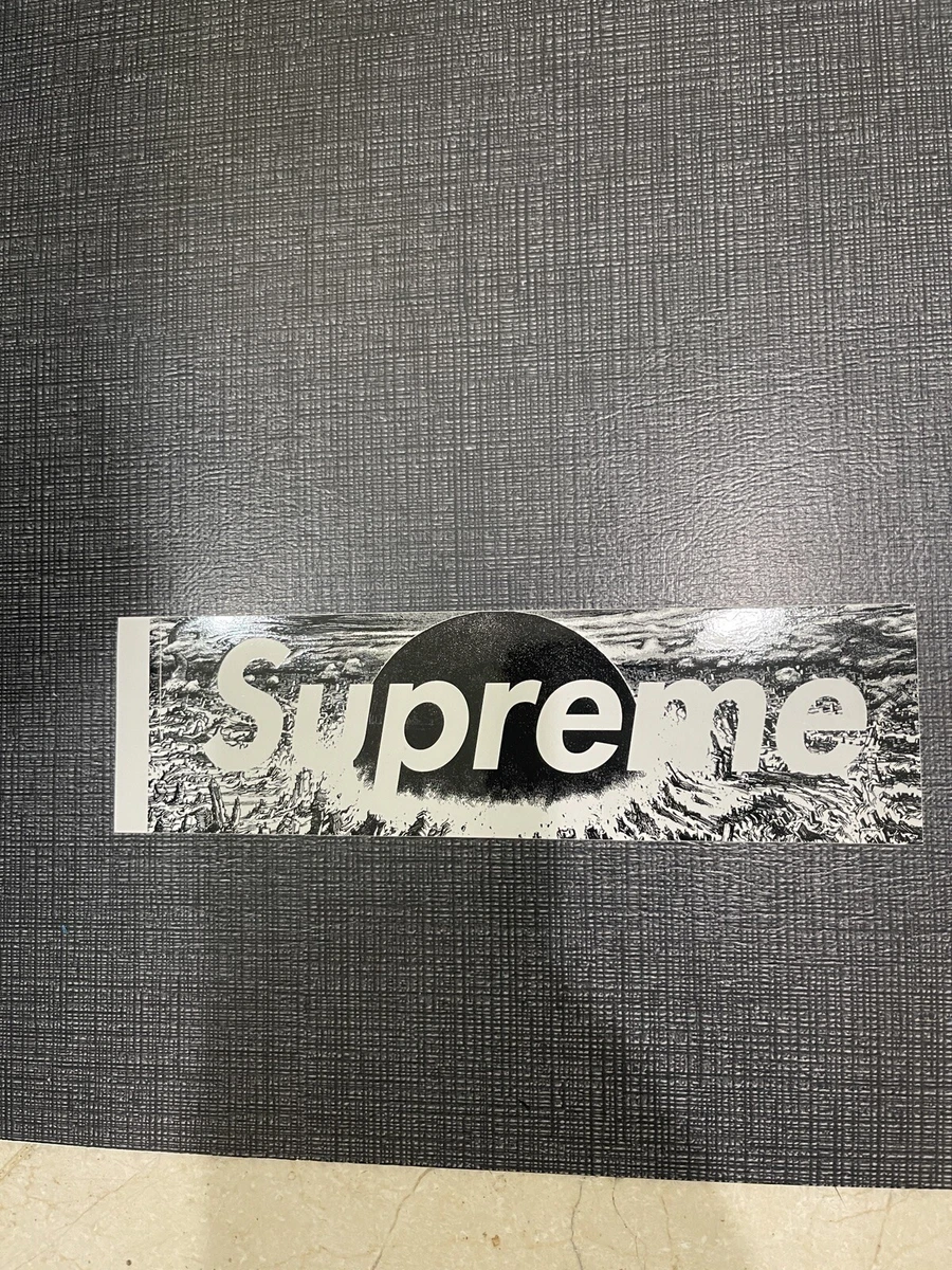 Black and white supreme sticker top